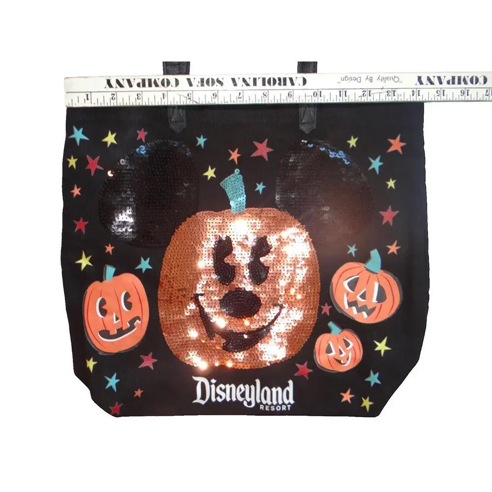 Disneyland Resort Halloween Tote Bag‎ with Sequin Pumpkin and Mickey Ears